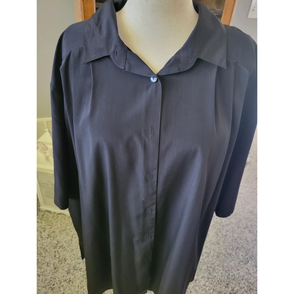 CST Studio Women's Black 4X Button-Up Shirt Blouse Plus Size Casual Oversized - Picture 1 of 4